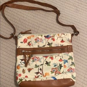 JCP Bird & Bloom print crossbody bag NWOT